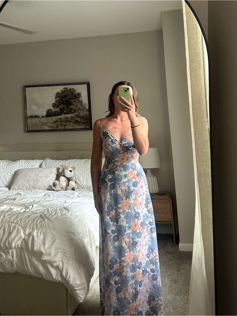 Liberty Love Floral Maxi Dress in Blue and Peach